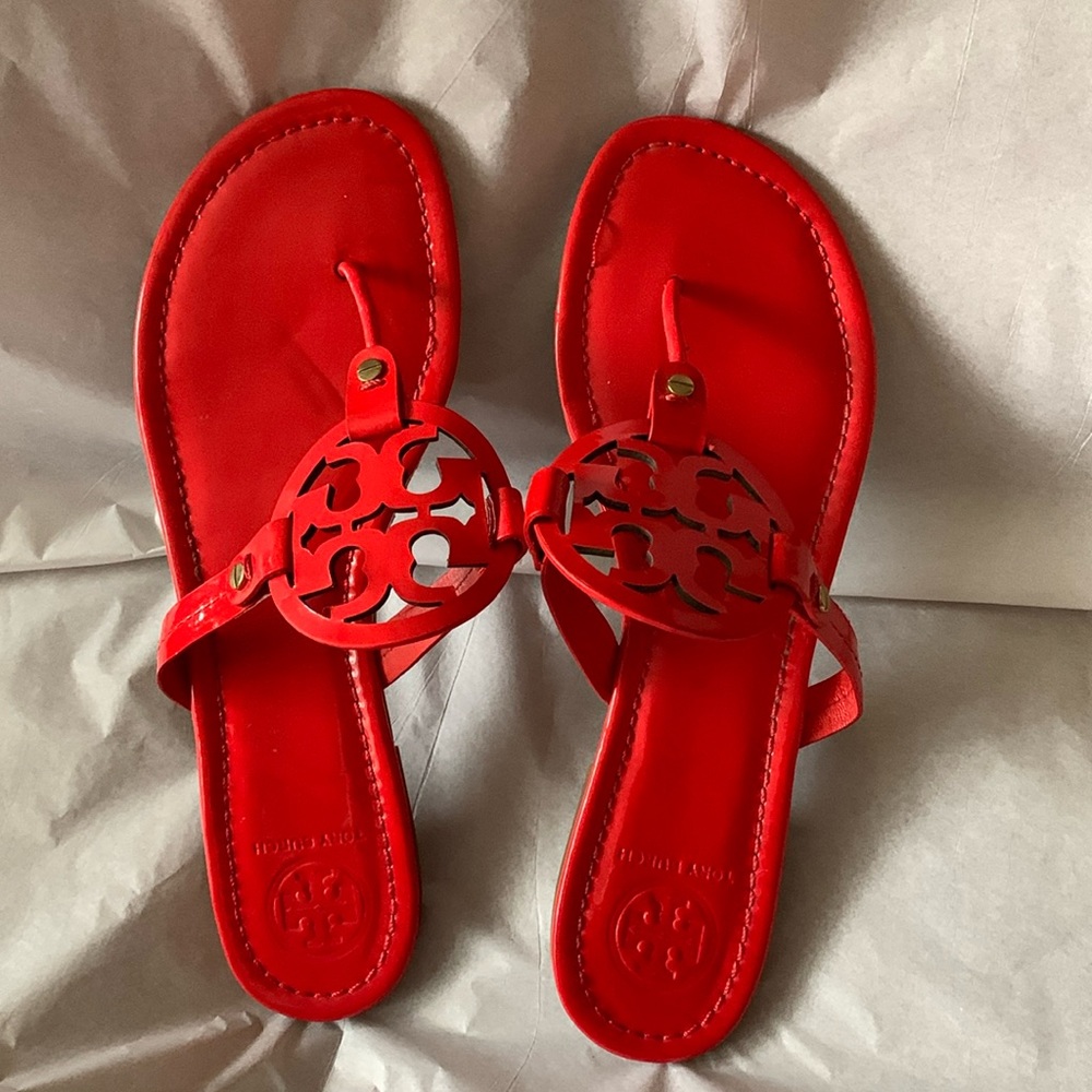 Tory Burch Miller Sandal in Red Patent - size 11